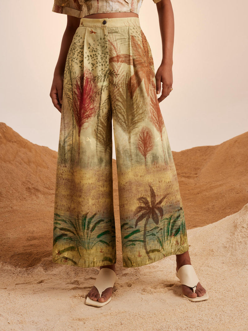 Wide leg pants -Woods cotton Bottoms by CORD for women in Singapore