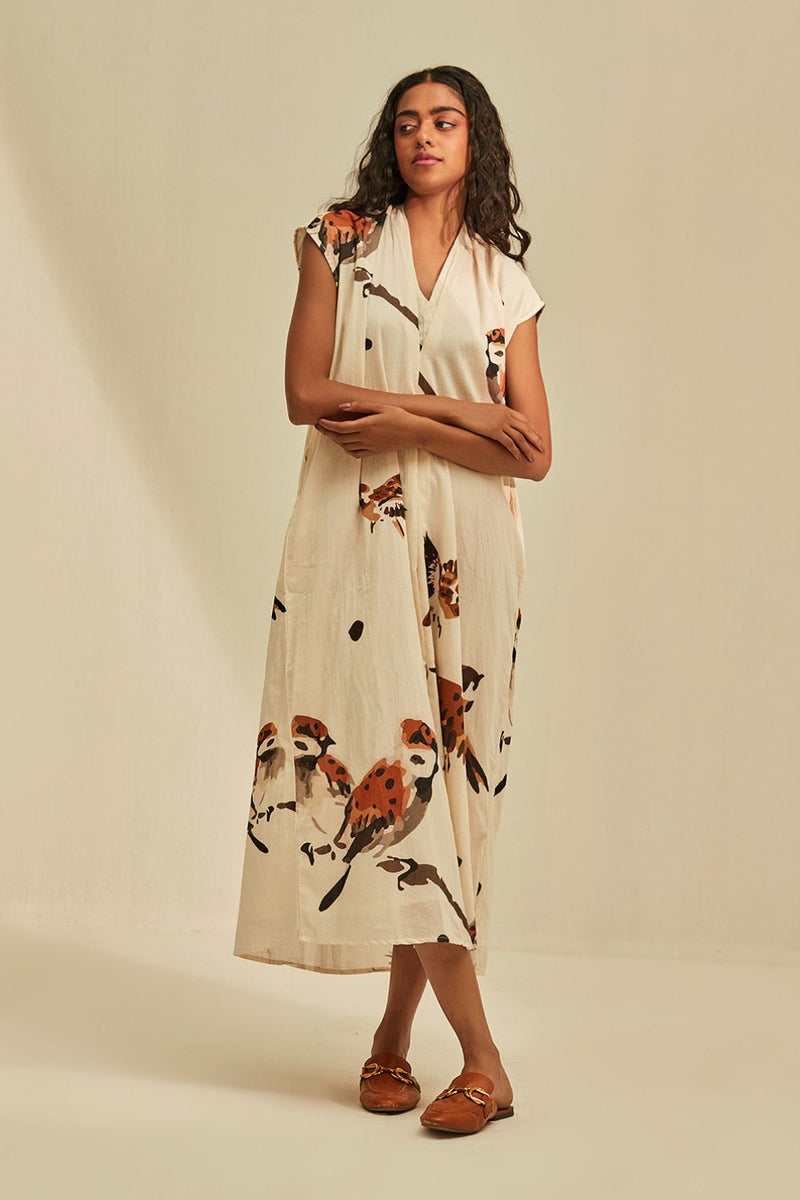 Summer's Secret Dress cotton by Khara Kapas in white for women in Singapore