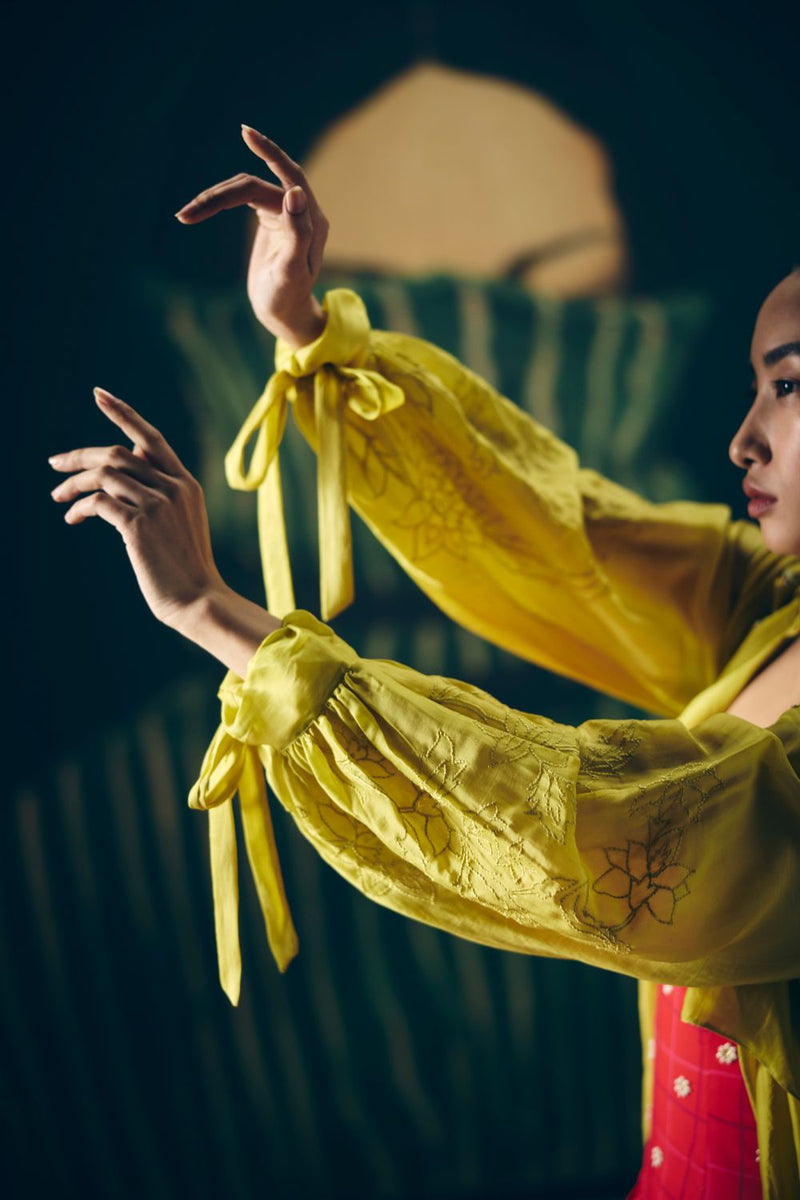 AKARI DRESS- RED poplin dress by Paulmi & Harsh in red for women Singapore