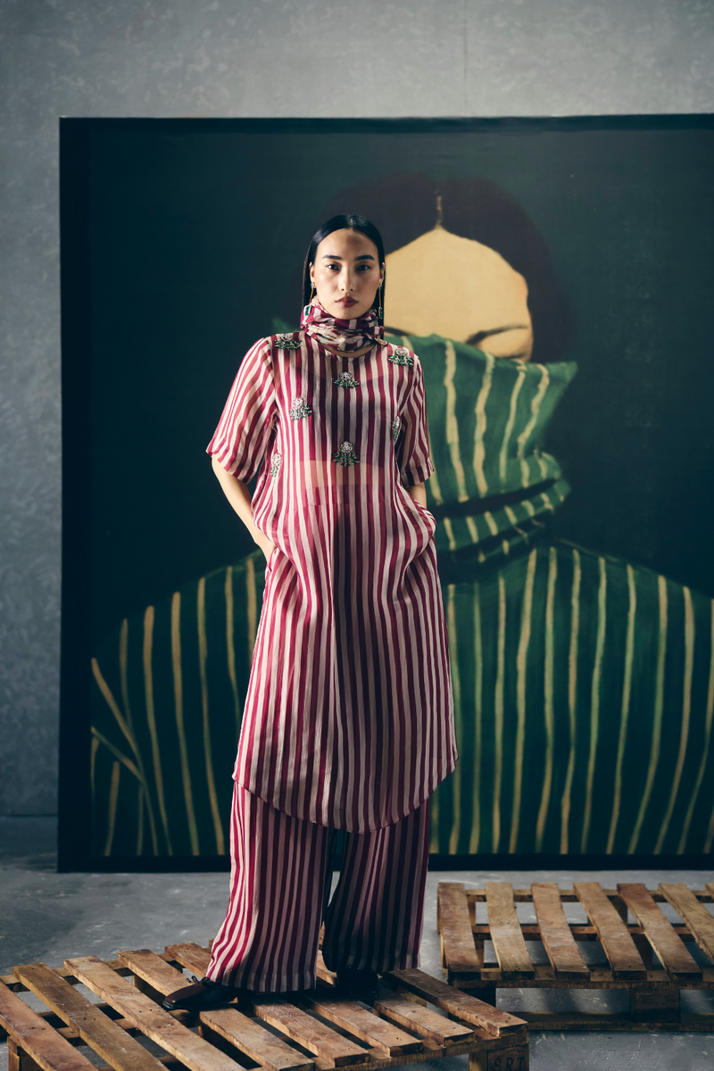 PUKA KURTA SET organza by Paulmi & Harsh for women in Singapore