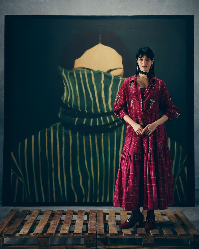 HARUKI SKIRT SET poplin by Paulmi & Harsh for women in Singapore