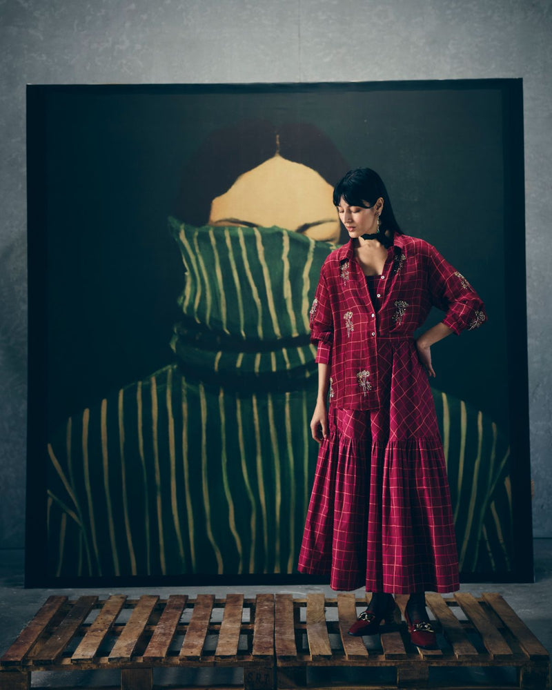 HARUKI SKIRT SET poplin by Paulmi & Harsh for women in Singapore