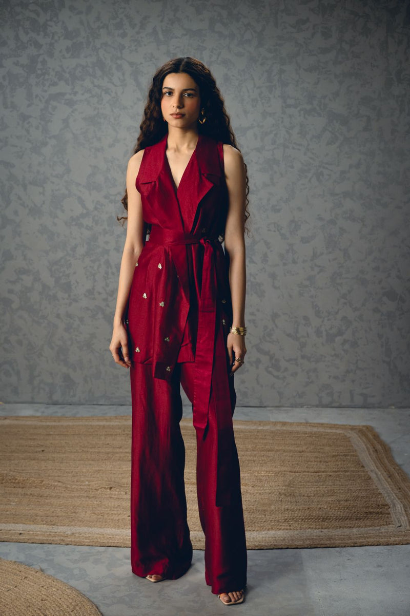 ALBA CO-ORD SET silk by Paulmi & Harsh for women in Singapore