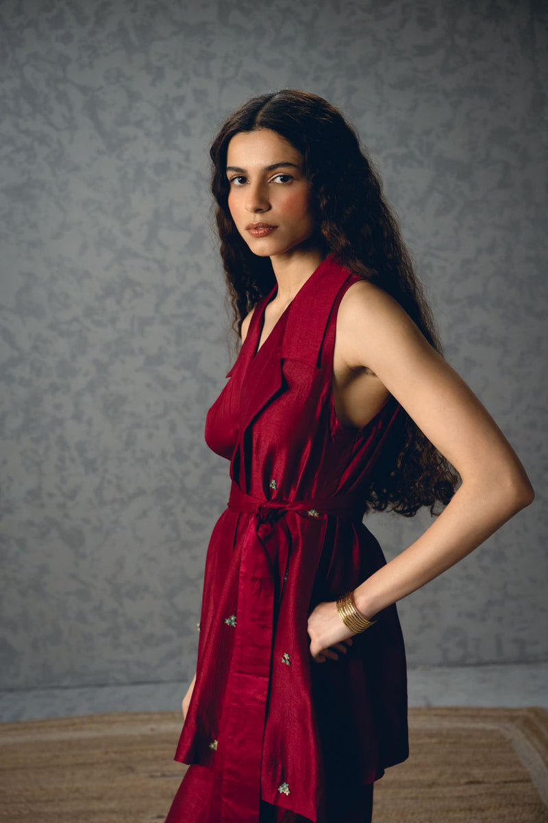 ALBA CO-ORD SET silk by Paulmi & Harsh for women in Singapore