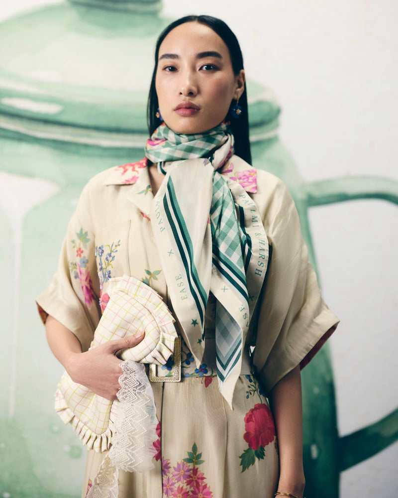 DEIJI JUMPSUIT silk by Paulmi & Harsh in ivory color for women in Singapore