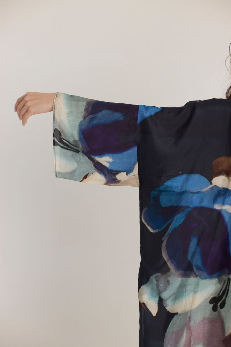 ROCCO SILK KAFTAN SET silk by Yam in black color for women in Singapore
