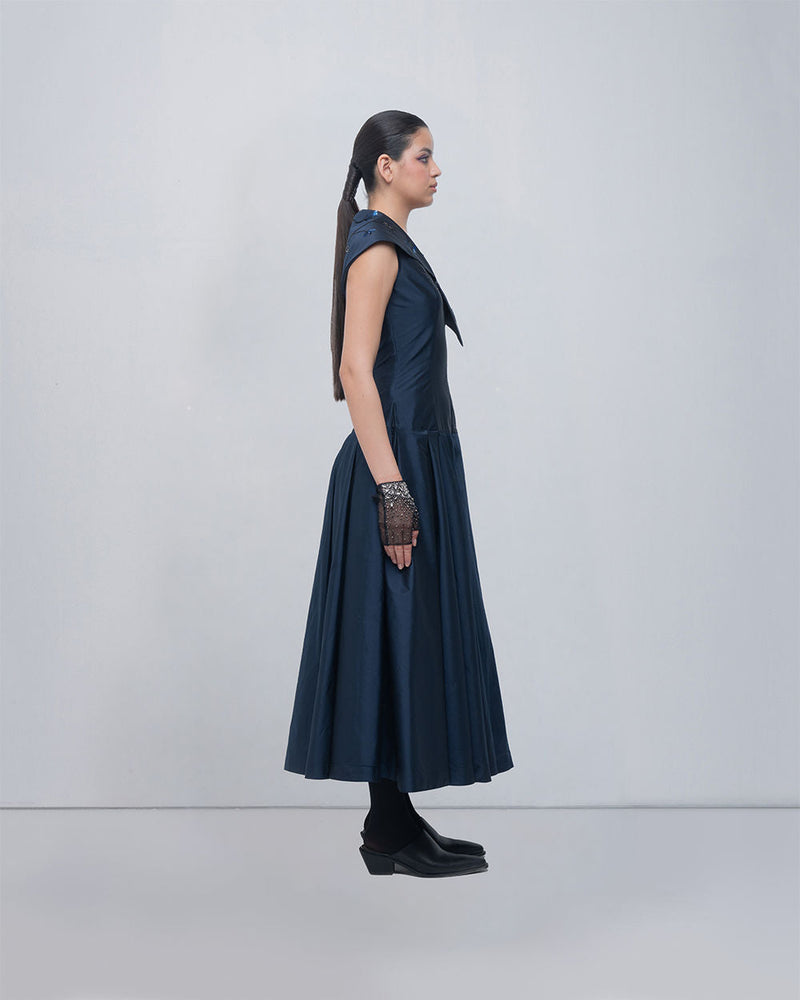 Maryna Dress viscose by Leh Studios in blue for women in Singapore