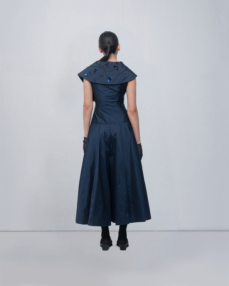 Maryna Dress viscose by Leh Studios in blue for women in Singapore