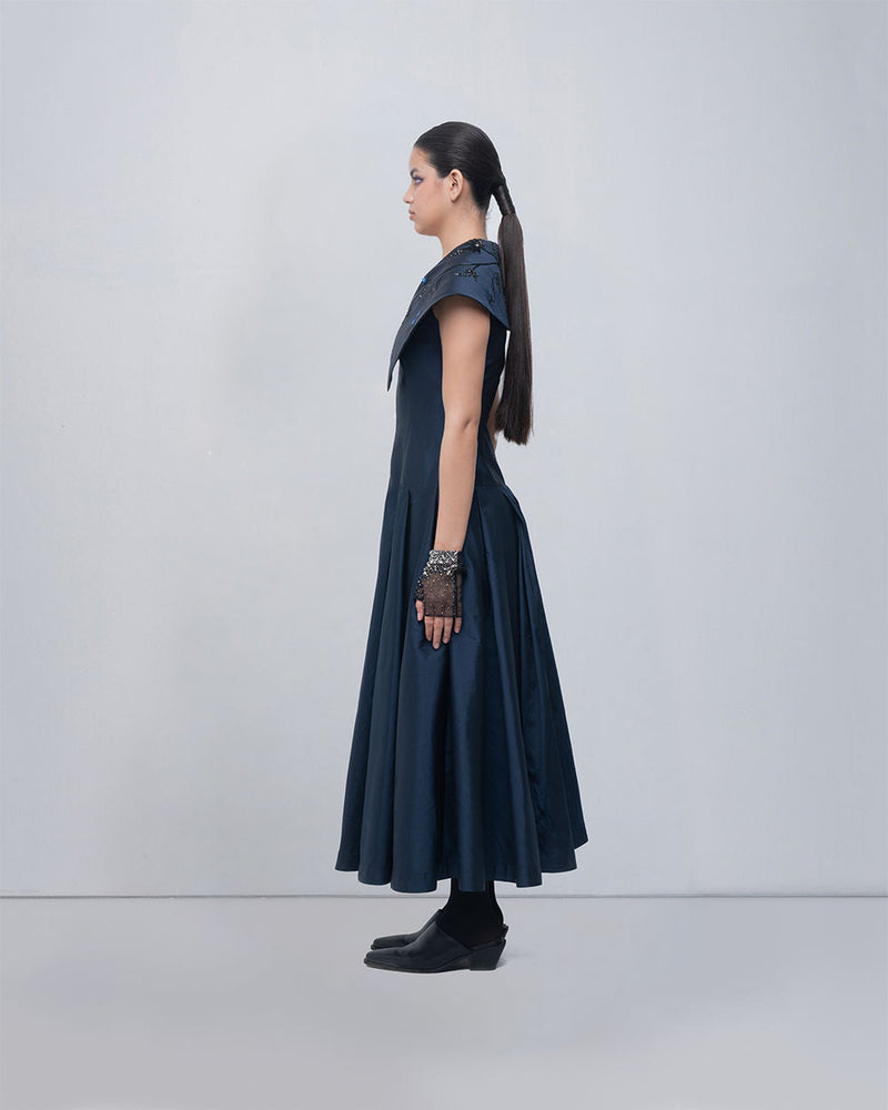 Maryna Dress viscose by Leh Studios in blue for women in Singapore