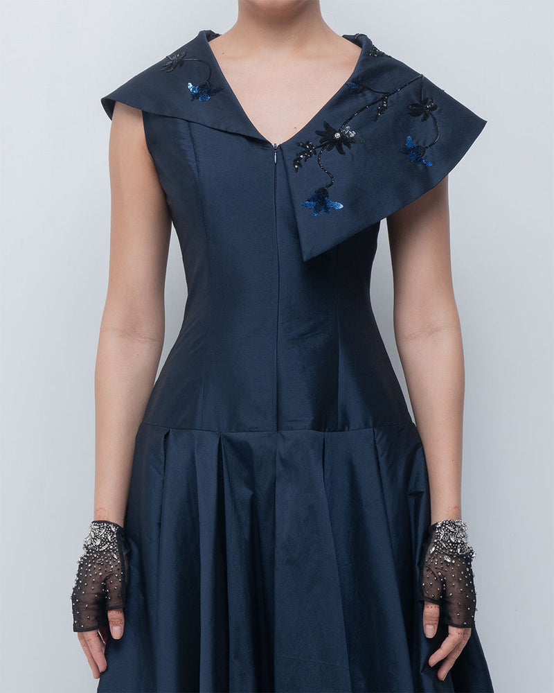 Maryna Dress viscose by Leh Studios in blue for women in Singapore