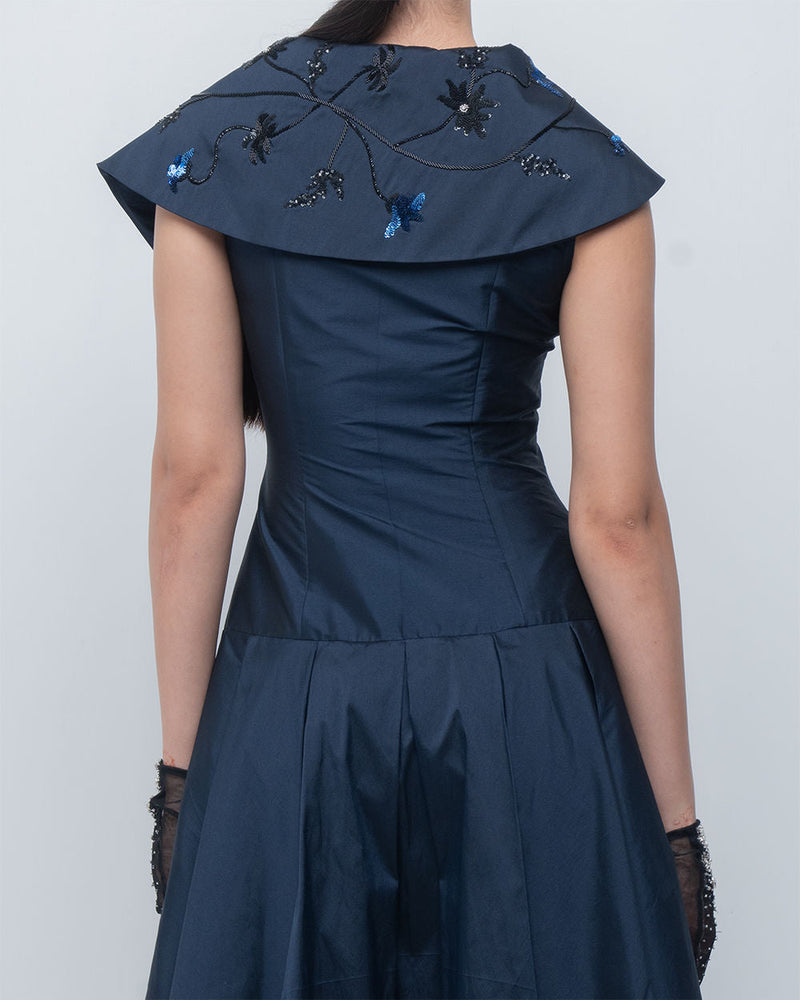 Maryna Dress viscose by Leh Studios in blue for women in Singapore