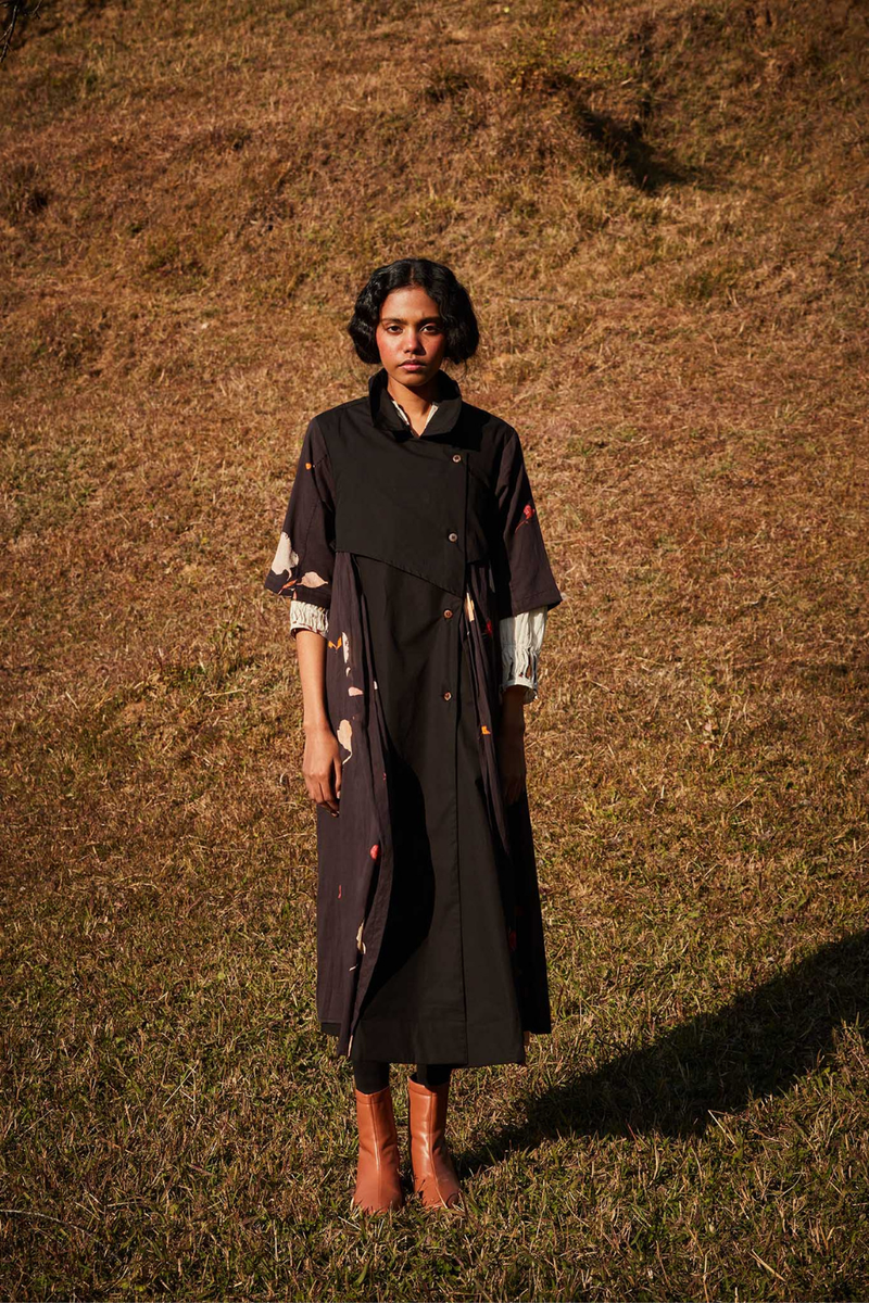 Floral Storm Trench Coat poplin by Khara Kapas in multi for women in Singapore
