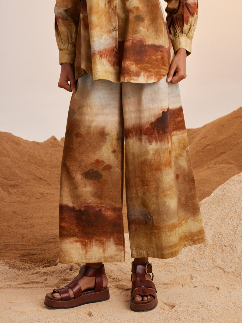 A-Line Shirt Set -Blotch cotton Co-ord Set by CORD for women in Singapore
