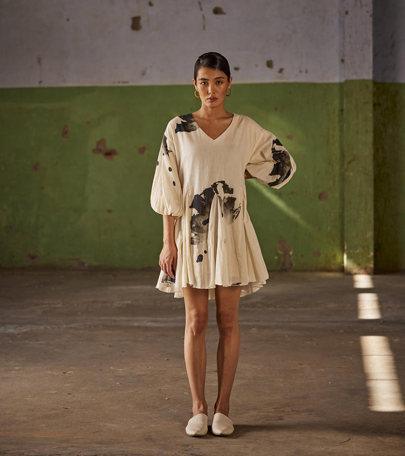Tequila Sunrise Dress cotton Dresses by Khara Kapas in white for women in Singapore