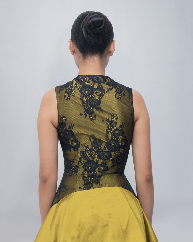 Serra Dress viscose by Leh Studios in black, green for women in Singapore
