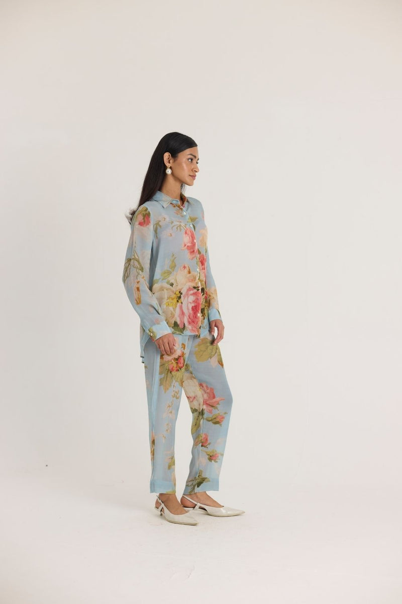 TAFFY CO-ORD SET by Yam in blue color for women in Singapore