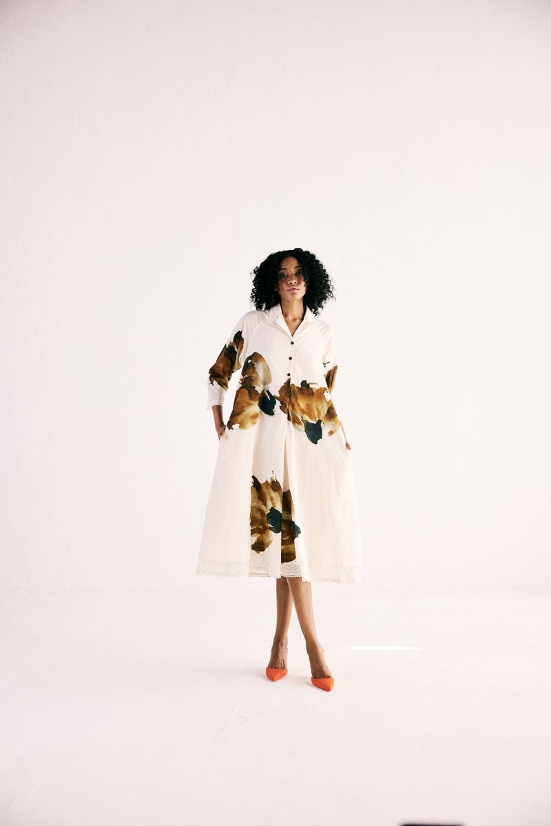 WILD CARNATIONS DRESS cotton by Khara Kapas for women in Singapore