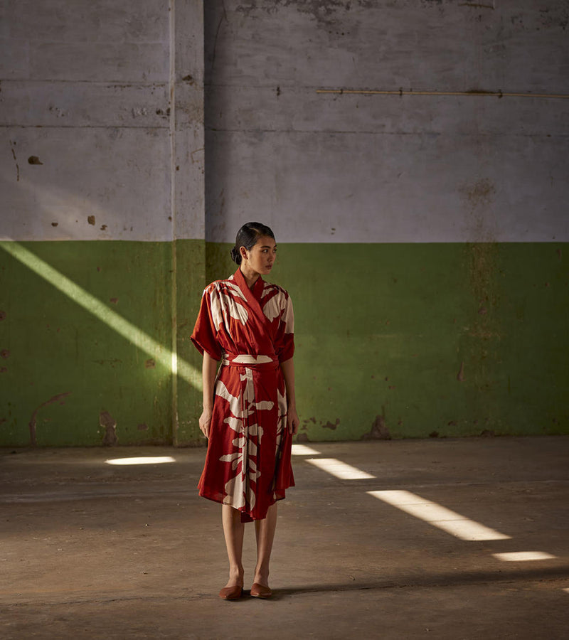 Watermelon Sugar Dress cotton Dresses by Khara Kapas in red for women in Singapore