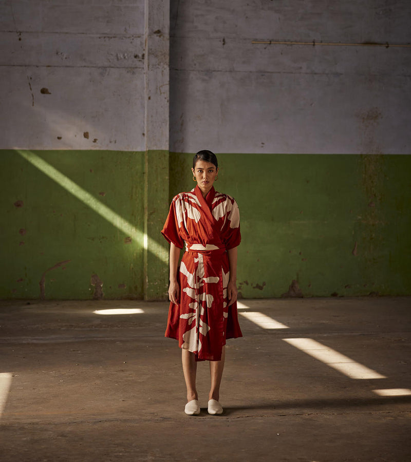 Watermelon Sugar Dress cotton Dresses by Khara Kapas in red for women in Singapore