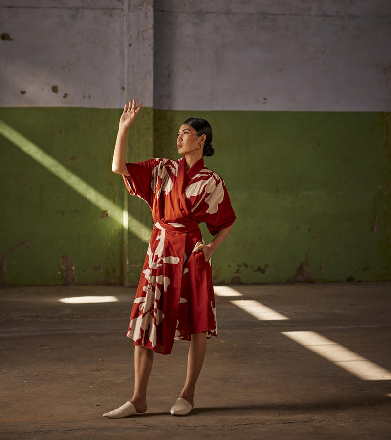 Watermelon Sugar Dress cotton Dresses by Khara Kapas in red for women in Singapore