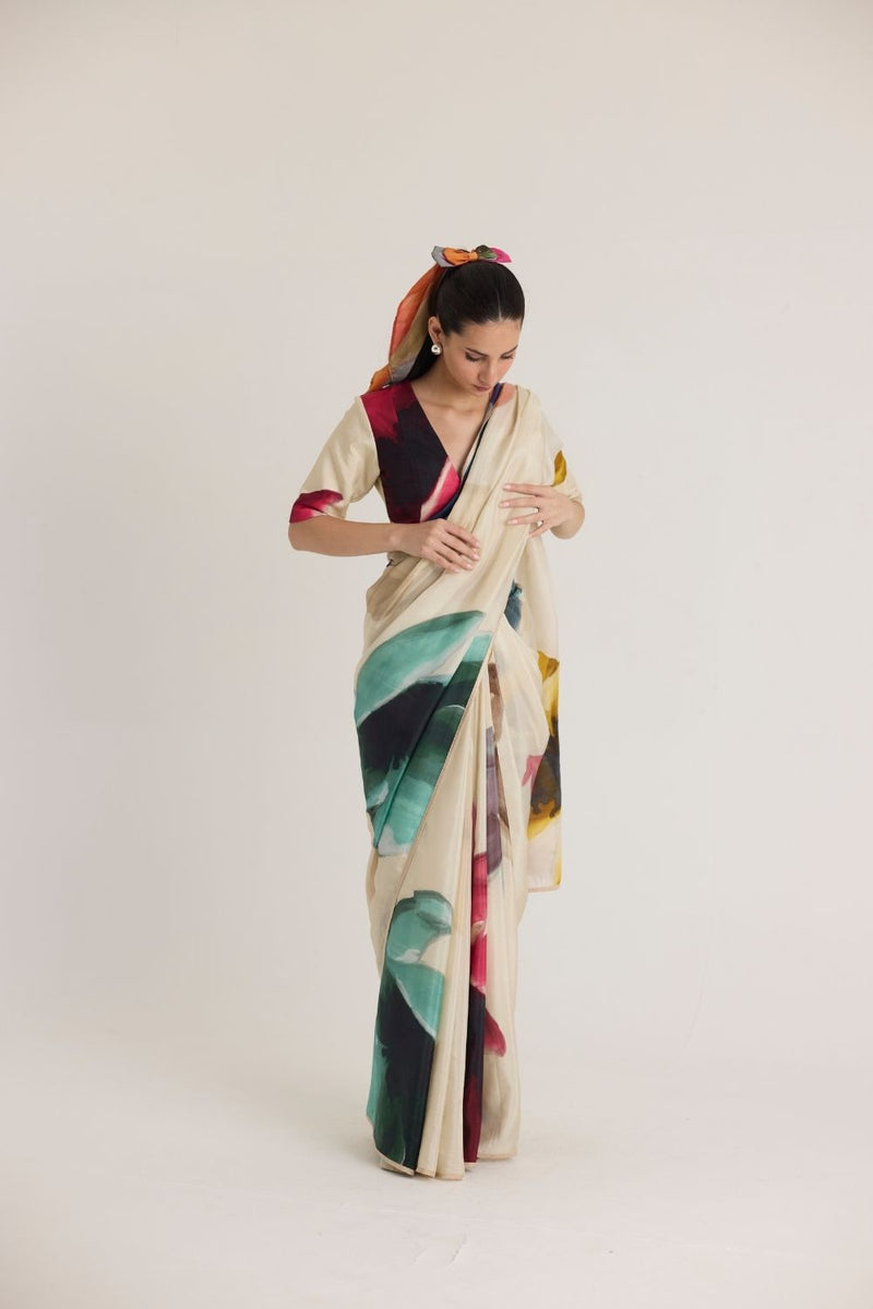 LILA BLOUSE silk by Yam in white color for women in Singapore