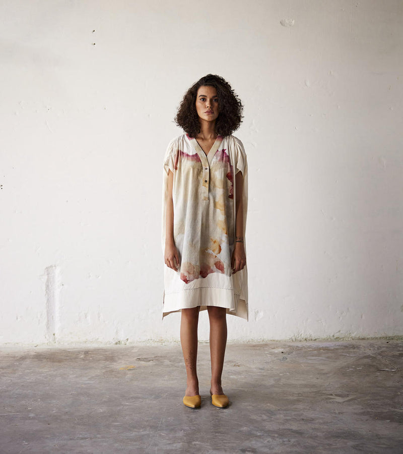 Sea Shells Dress cotton Dresses by Khara Kapas in white for women in Singapore