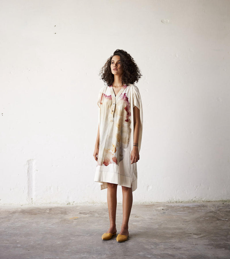 Sea Shells Dress cotton Dresses by Khara Kapas in white for women in Singapore