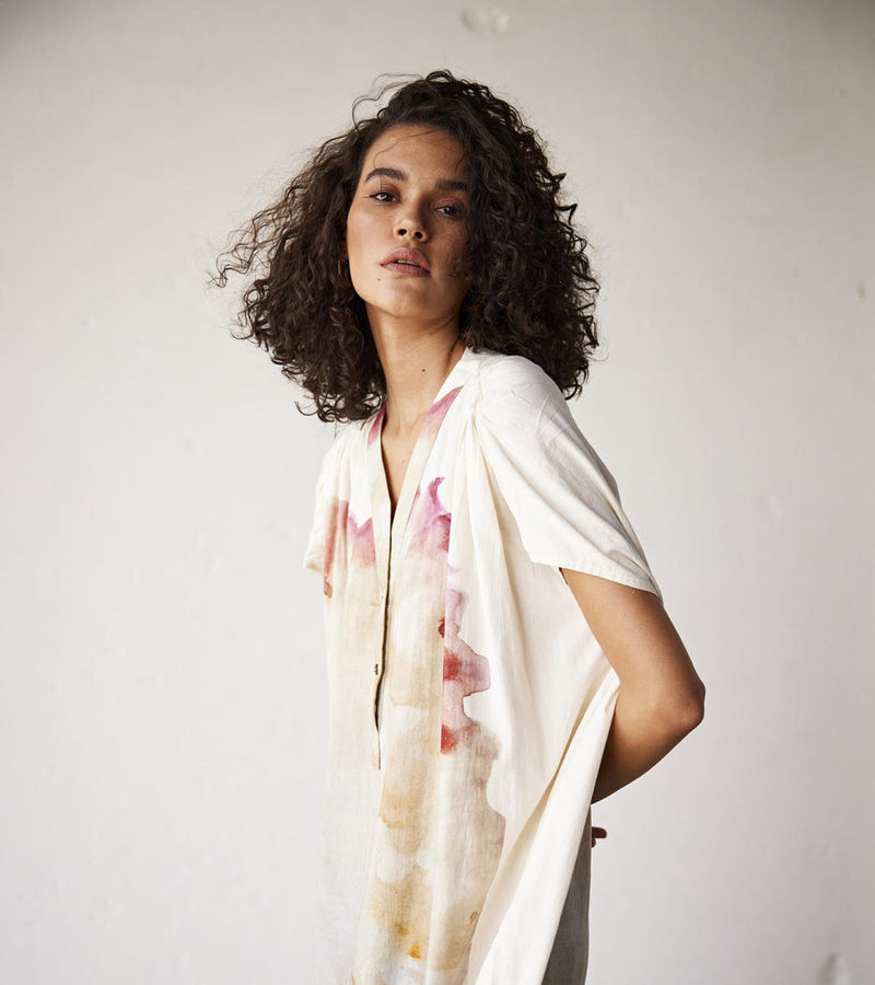 Sea Shells Dress cotton Dresses by Khara Kapas in white for women in Singapore