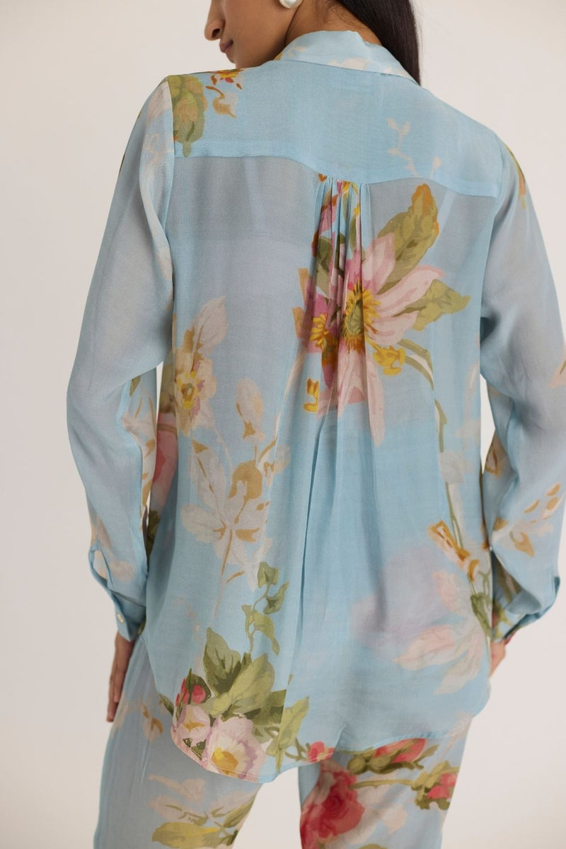 TAFFY CO-ORD SET by Yam in blue color for women in Singapore