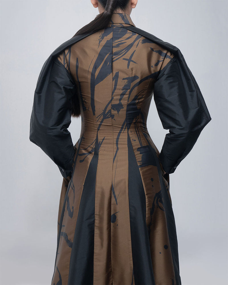 Vera Dress viscose by Leh Studios in olive, black for women in Singapore