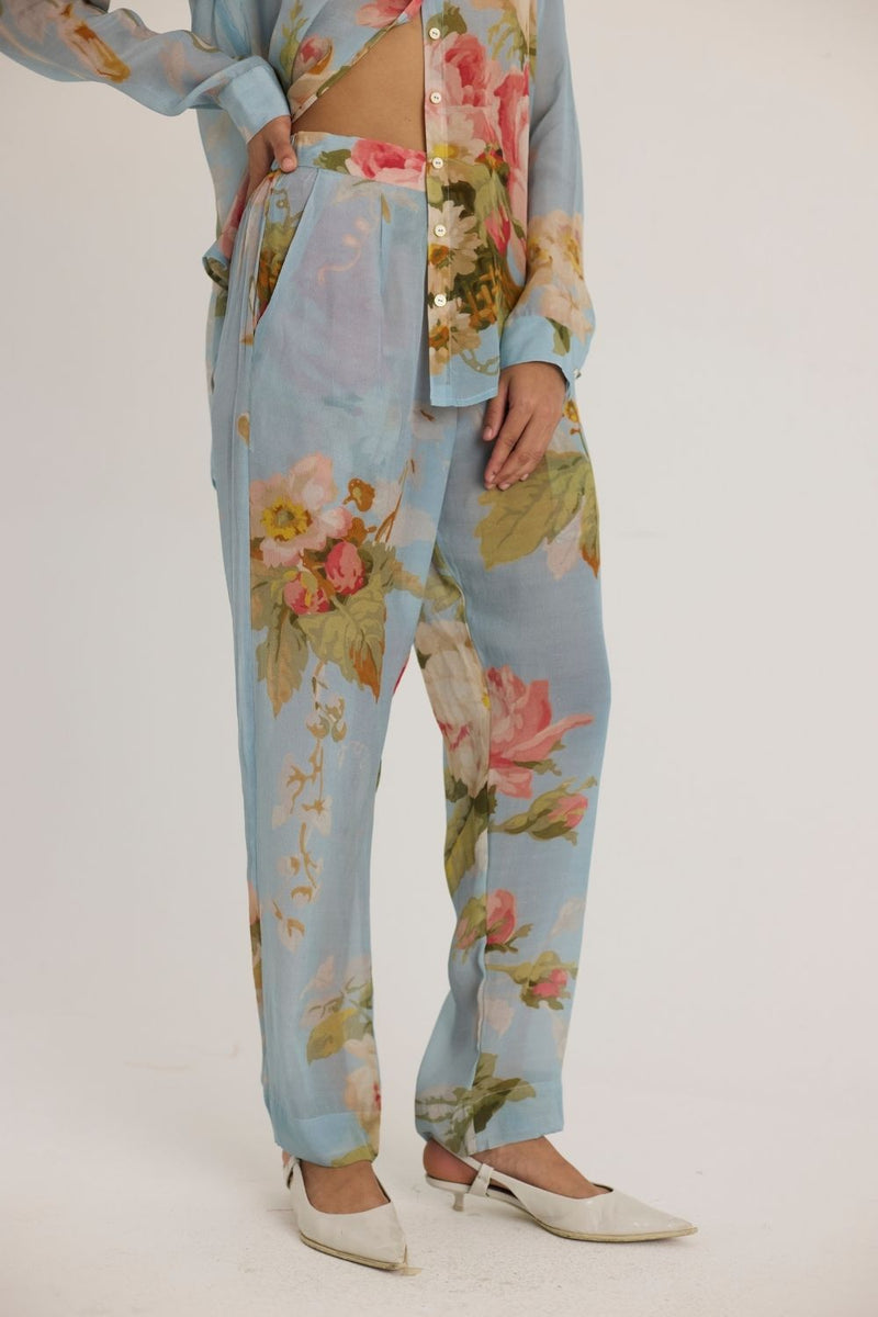 TAFFY CO-ORD SET by Yam in blue color for women in Singapore
