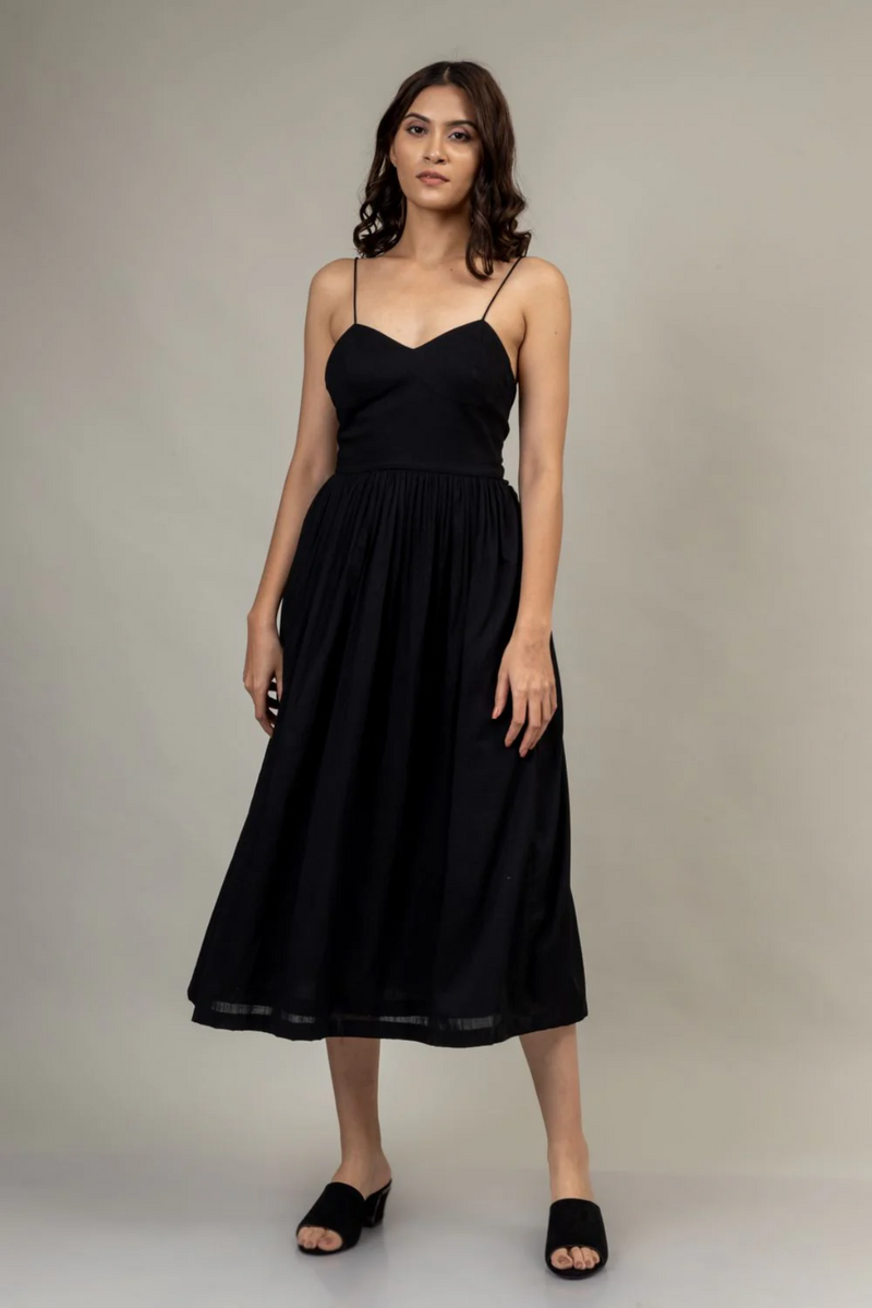 MARY BLACK DRESS by Doodlage in black color for women in Singapore