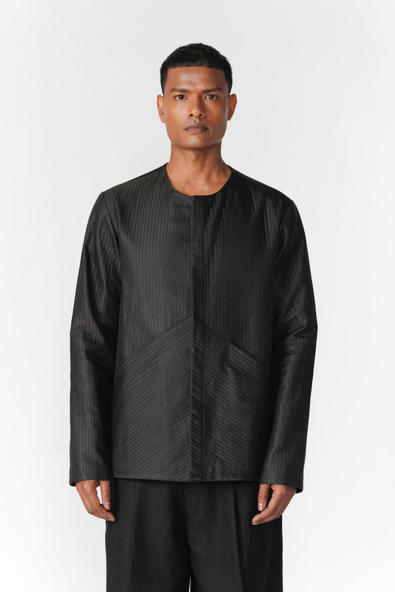 Short Mashru Jacket jacket/overlay by Turn Black in black for men in Singapore