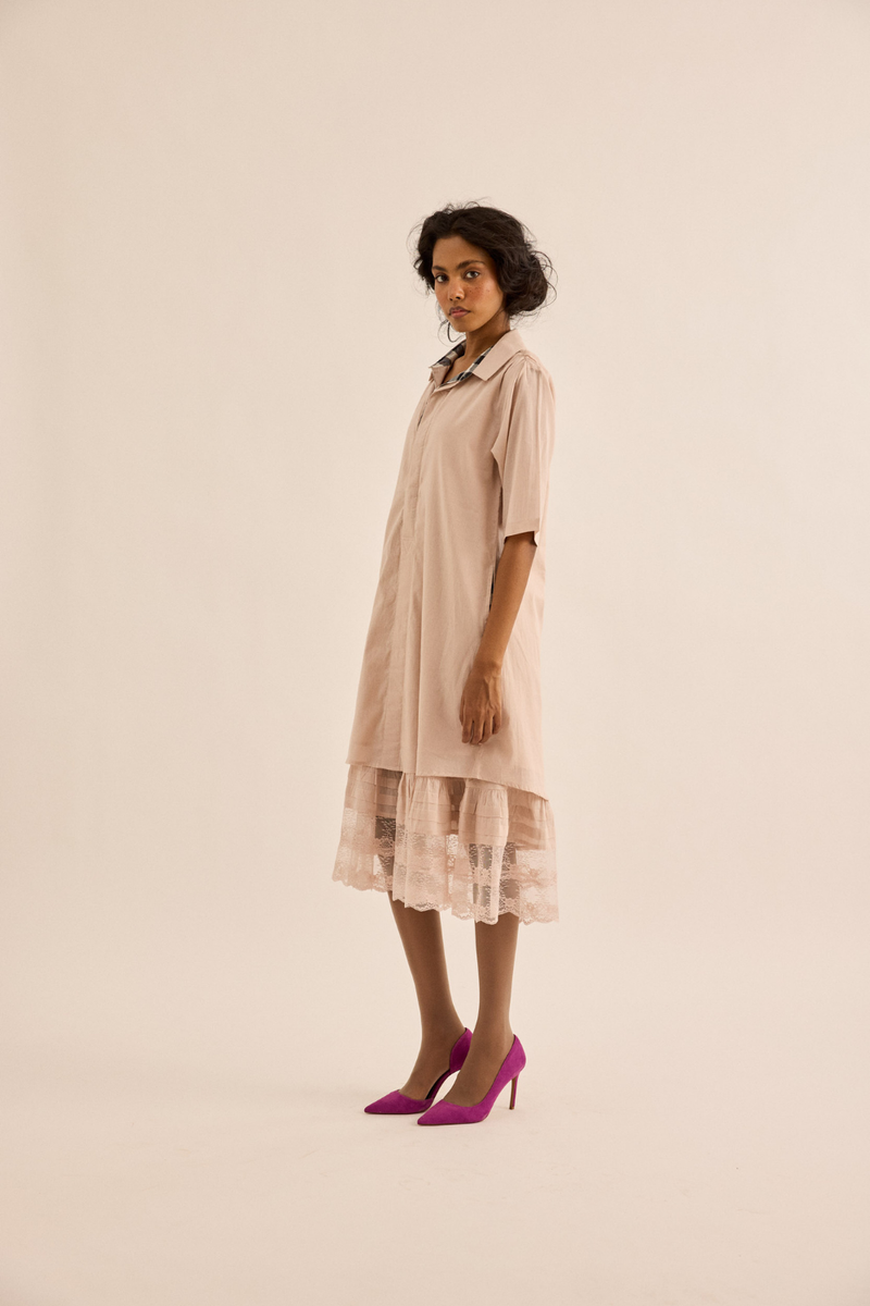 Opal Dress mul dress by Khara Kapas in blush pink for women in Singapore