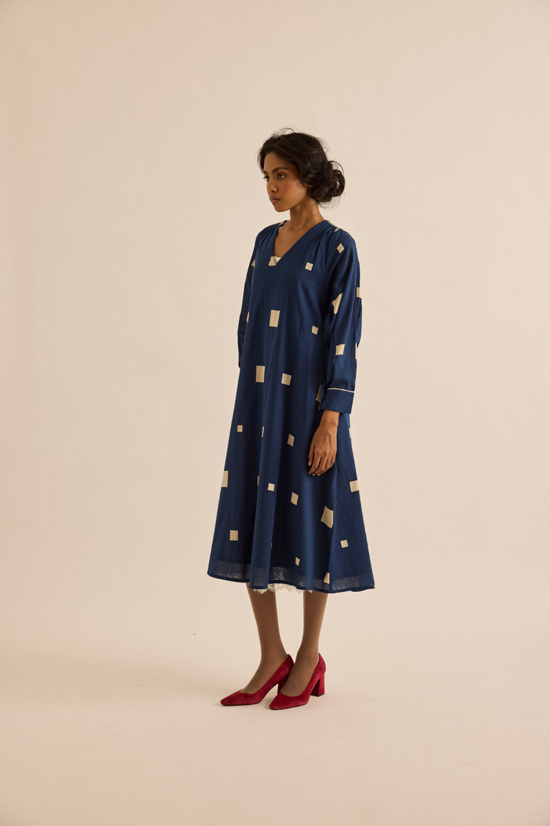 Azul Dress mul dress by Khara Kapas in dark blue for women in Singapore