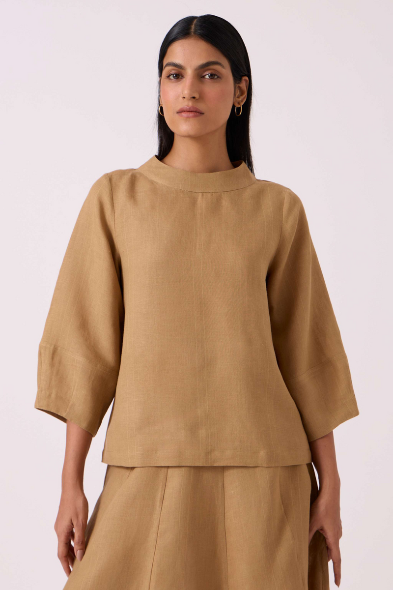 Bertie Tan Linen Top linen by The Summer House for women in Singapore