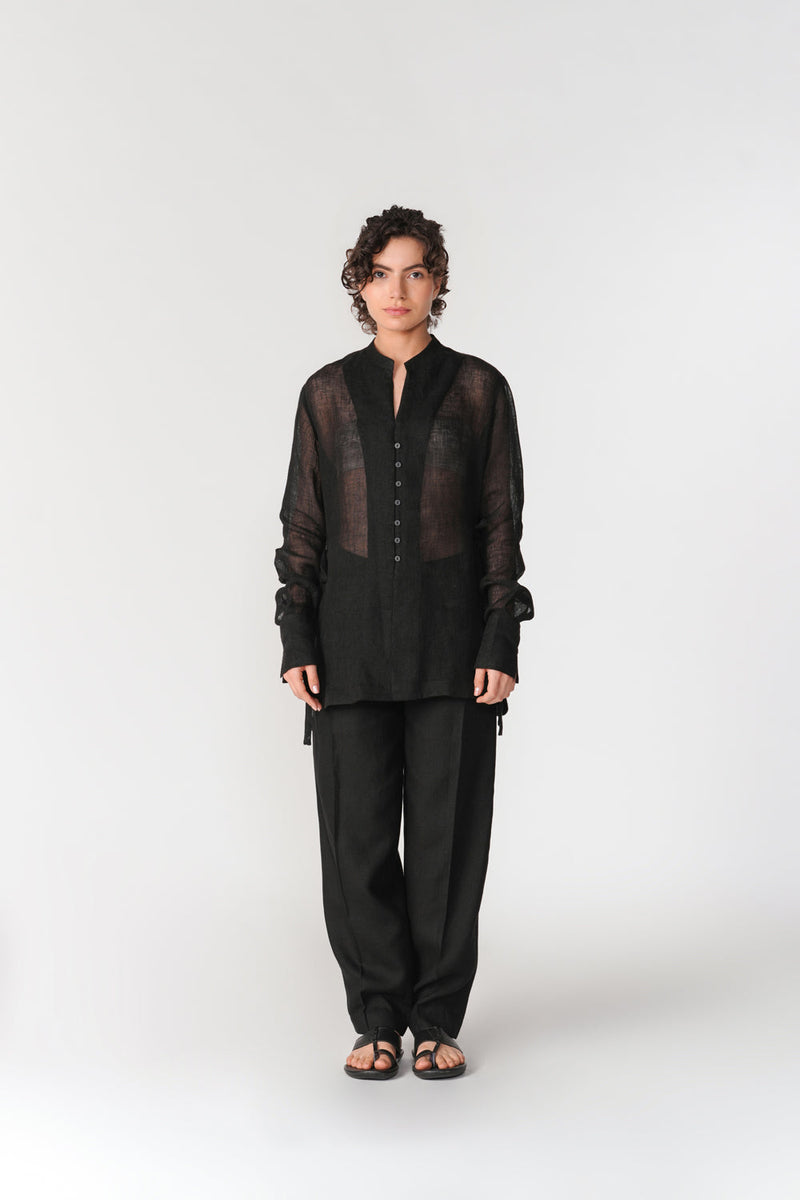 Single Pleat Barrel Pants pant/trouser by Turn Black in black for women in Singapore