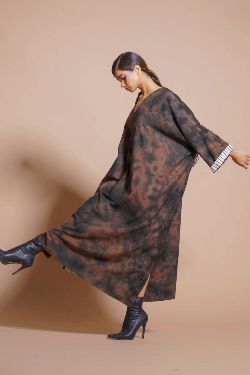 Truffle Dress cotton matty dresses by Stoique in brown for women in Singapore