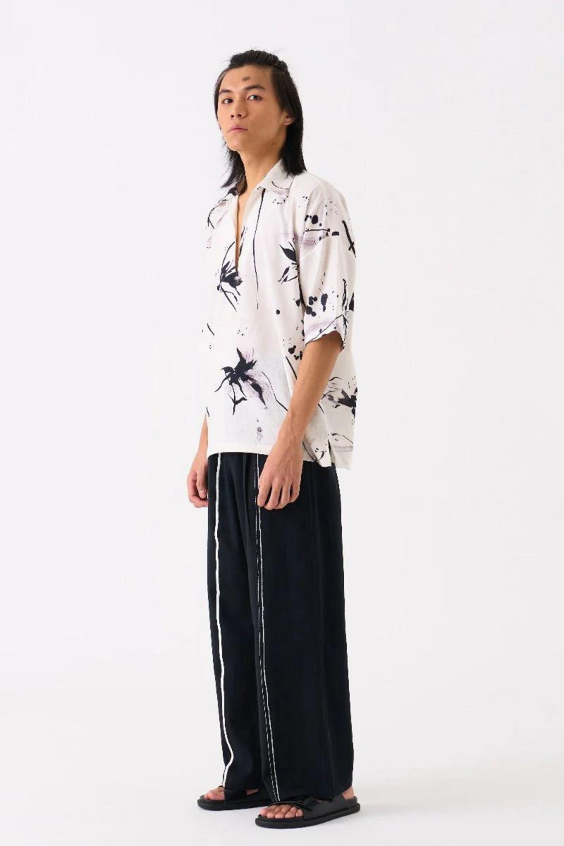 FLORAL RESORT WEAR SHIRT - WHITE by THREE Men for men in Singapore