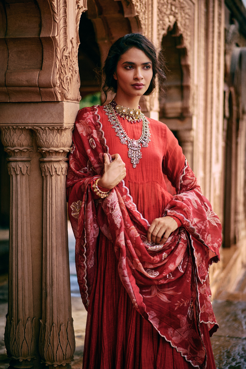 PH-2475 
Anarkali 
Skirt 
Dupatta Set by Paulmi & Harsh for women in Singapore