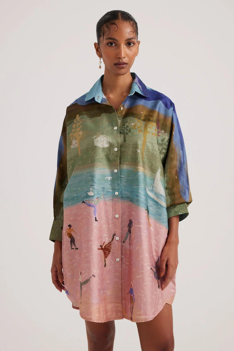 Como Long Shirt-Skater satin by CORD for women in Singapore