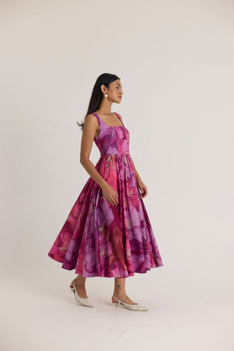 VIOLET CHERRY DRESS cotton by Yam in pink color for women in Singapore