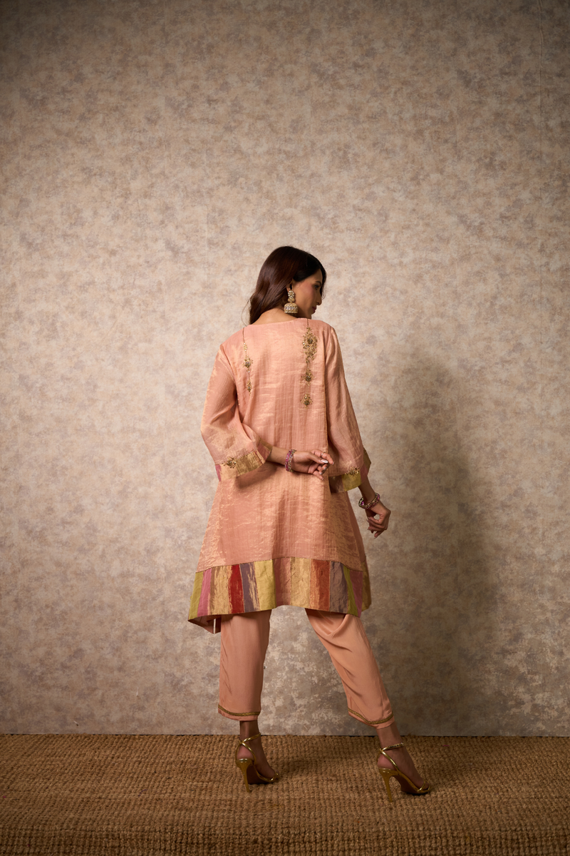 Zing Kurta Set - Peach