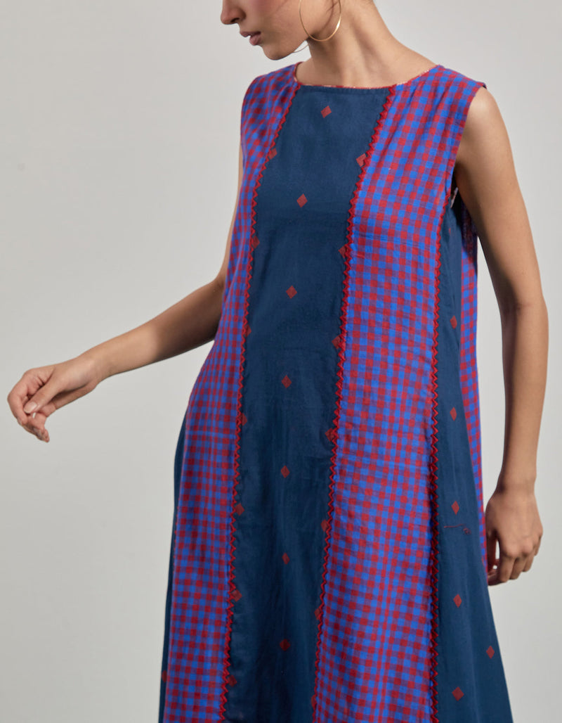 Elysian True Blue Dress gamcha dress by 145 East in blue, purple for women in Singapore