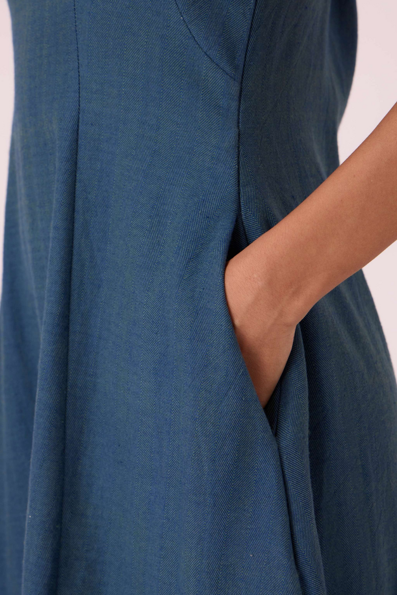 Emy Blue Handwoven Dress cotton by The Summer House in pink color for women in Singapore