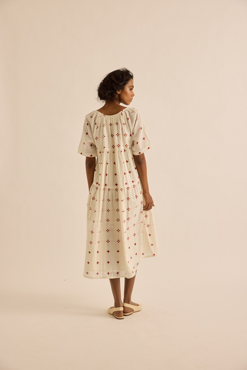 Starveil Dress mul dress by Khara Kapas in off-white for women in Singapore