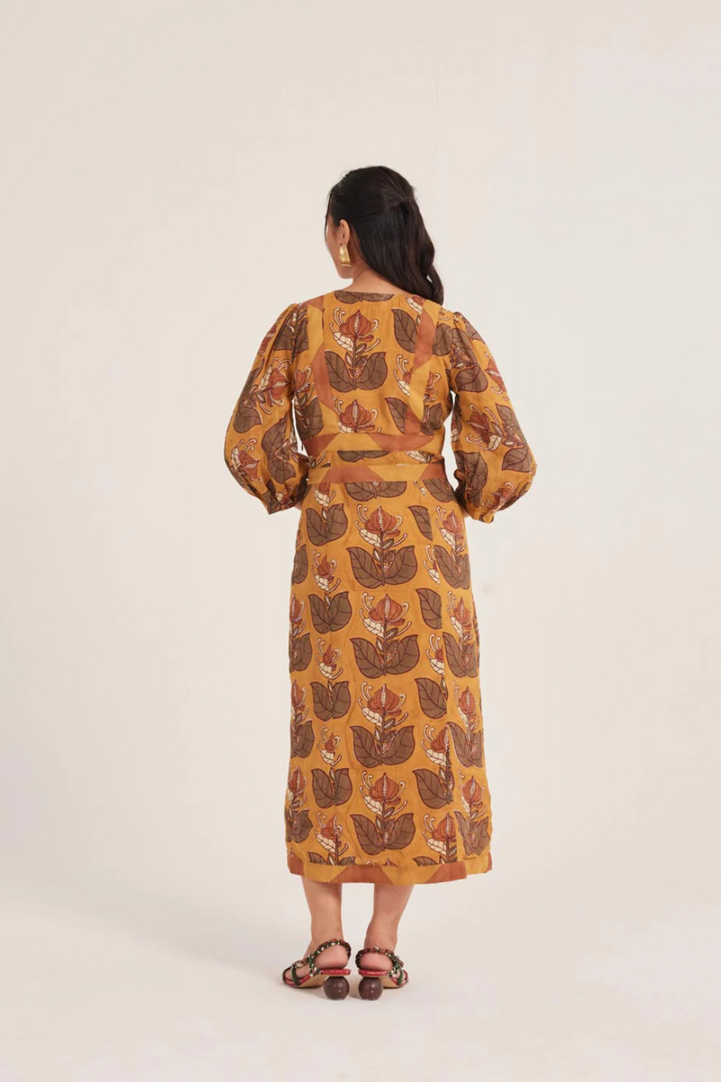 Dani Peasant Dress silk by JodiLife for women in Singapore