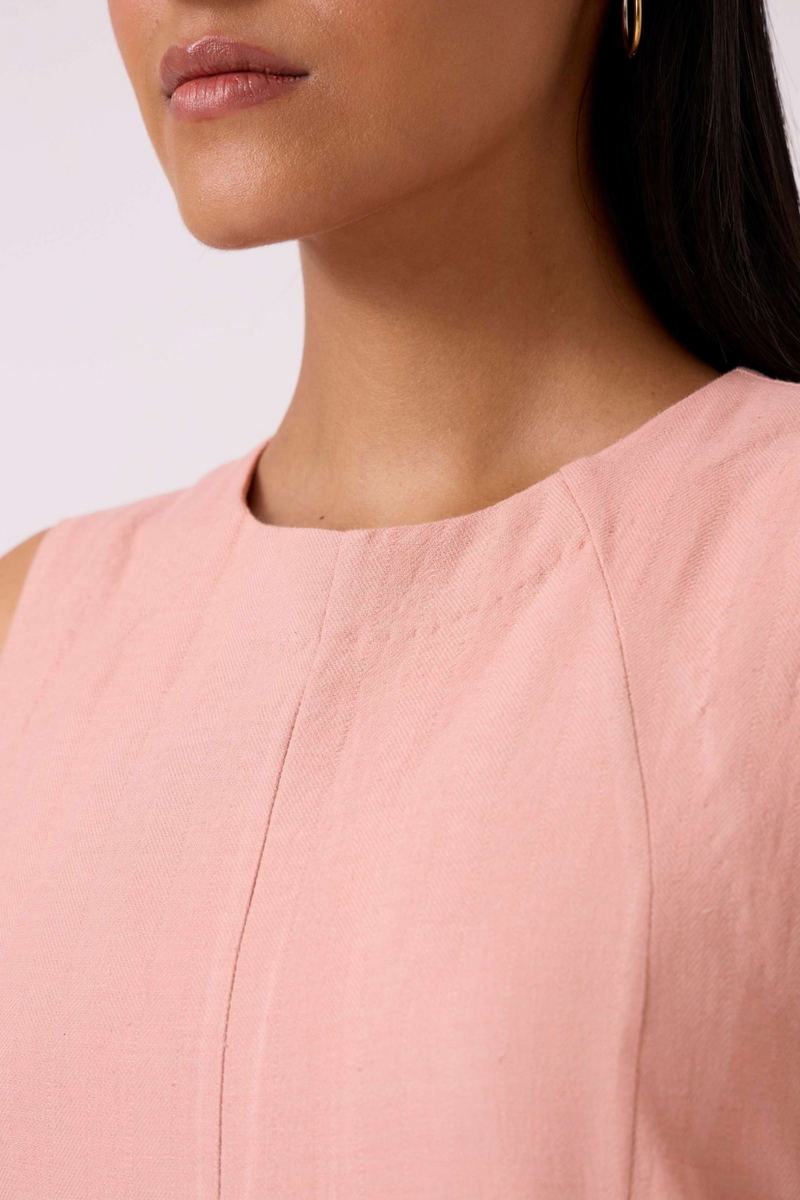 Vronsky Pink Handwoven Jumpsuit cotton by The Summer House in blue color for women in Singapore