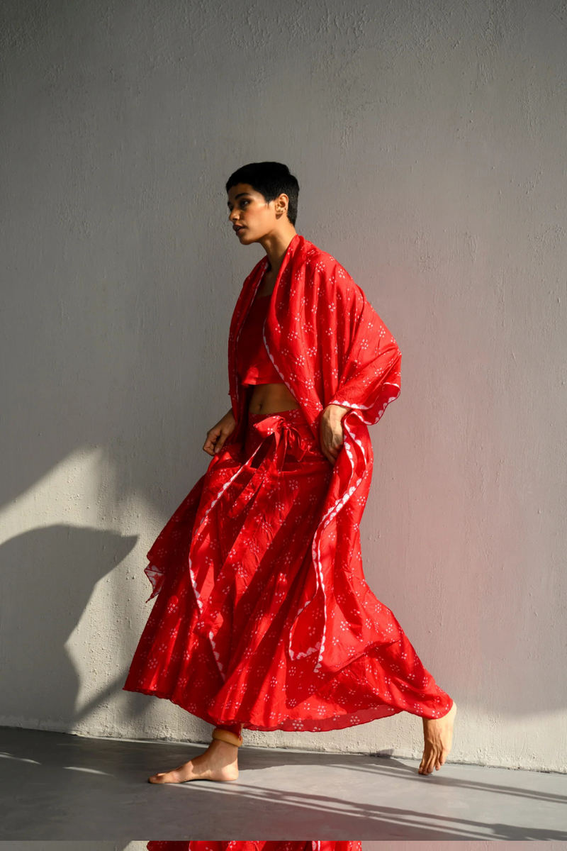 SERENA BANDHANI SKIRT & JACKET silk Buy SERENA BANDHANI SKIRT & JACKET from C&W | Co-Ord Sets for Women by Ituvana for women in Singapore