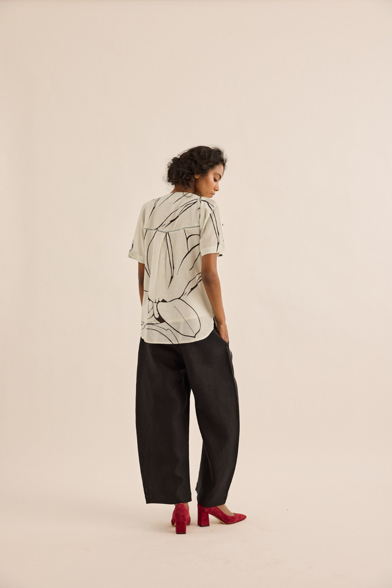 Snowbound Top mul top/shirt by Khara Kapas in ivory for women in Singapore